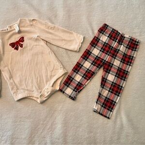 George Plaid Bow Onesie